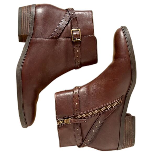 Lauren Ralph Lauren "Shaw" Chocolate Brown Leather Ankle Boots with Studs size 6 - Picture 10 of 10